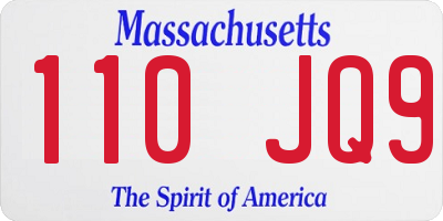 MA license plate 110JQ9