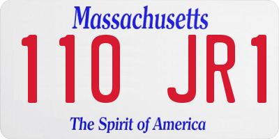 MA license plate 110JR1