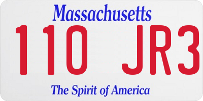 MA license plate 110JR3