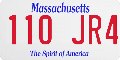 MA license plate 110JR4