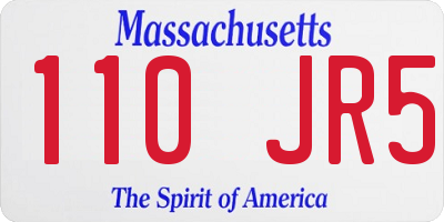 MA license plate 110JR5
