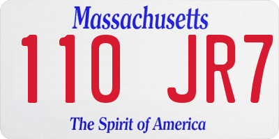 MA license plate 110JR7