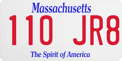 MA license plate 110JR8