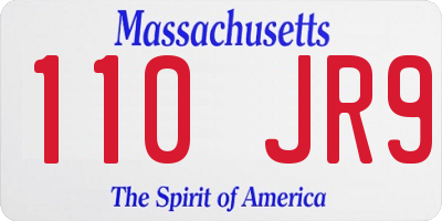 MA license plate 110JR9