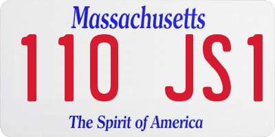 MA license plate 110JS1
