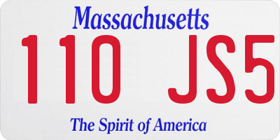 MA license plate 110JS5