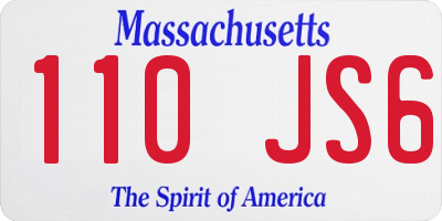 MA license plate 110JS6