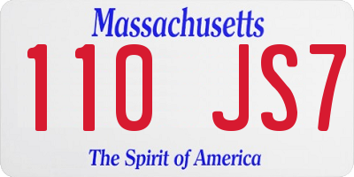 MA license plate 110JS7