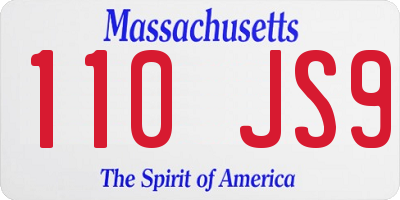 MA license plate 110JS9