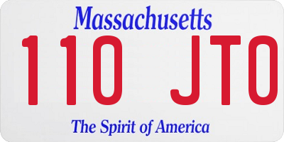 MA license plate 110JT0