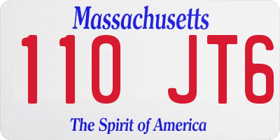 MA license plate 110JT6