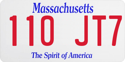 MA license plate 110JT7