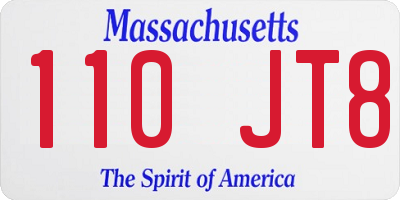 MA license plate 110JT8