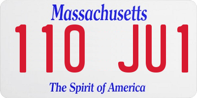 MA license plate 110JU1