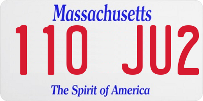 MA license plate 110JU2