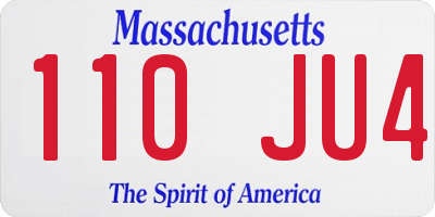 MA license plate 110JU4