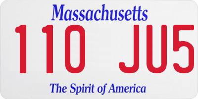 MA license plate 110JU5