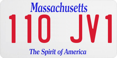 MA license plate 110JV1