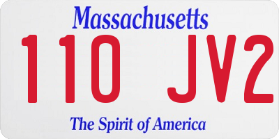 MA license plate 110JV2