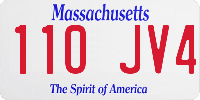 MA license plate 110JV4