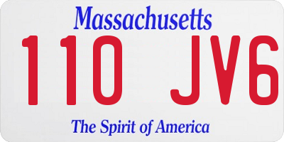 MA license plate 110JV6