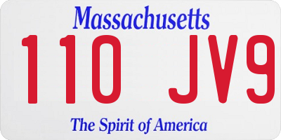 MA license plate 110JV9