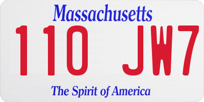MA license plate 110JW7
