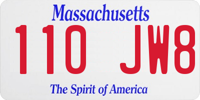 MA license plate 110JW8