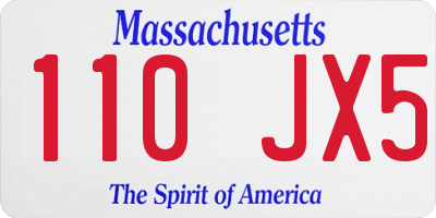 MA license plate 110JX5