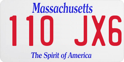 MA license plate 110JX6