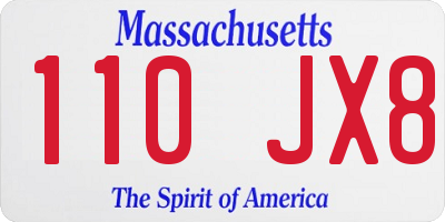 MA license plate 110JX8