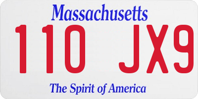 MA license plate 110JX9
