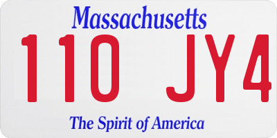 MA license plate 110JY4