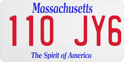 MA license plate 110JY6