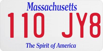 MA license plate 110JY8