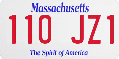 MA license plate 110JZ1
