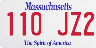 MA license plate 110JZ2