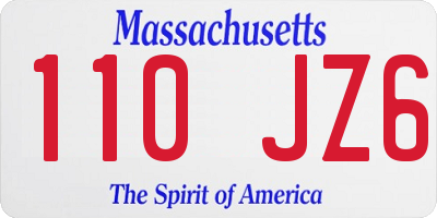 MA license plate 110JZ6