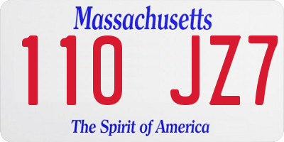 MA license plate 110JZ7