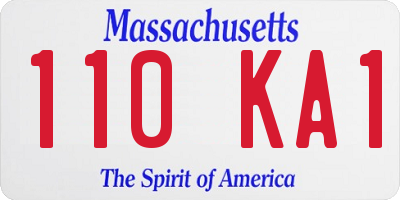 MA license plate 110KA1