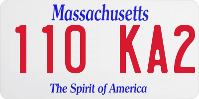 MA license plate 110KA2