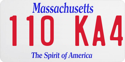 MA license plate 110KA4