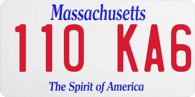 MA license plate 110KA6