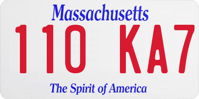 MA license plate 110KA7