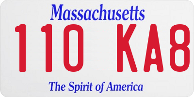 MA license plate 110KA8