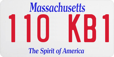 MA license plate 110KB1