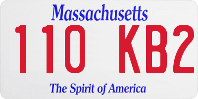 MA license plate 110KB2