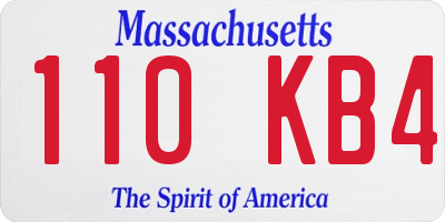 MA license plate 110KB4
