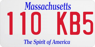 MA license plate 110KB5
