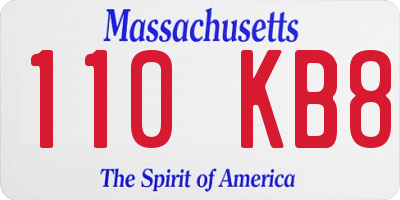 MA license plate 110KB8